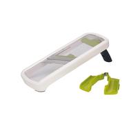 Joseph Joseph Multi-Grip, Mandolina per Verdure, Tagliaverdure manuale regolabile, affetta Verdure con Presa di Precisione, 3 e 2 Spessori di Taglio e Julienne, Bianco