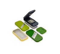 Joseph Joseph Multi-Prep Compact 4 in 1 Mandolina per Verdure, Affetta Verdure, Grattugia, Taglia Cubetti, Manuale, con Contenitore