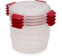 Joseph Joseph Nest Lock Lotto di 4 scatole da 1L rotonde e rosse