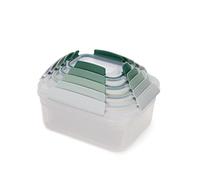 Joseph Joseph Nest Lock, Set da 5 pezzi Contentiori in Plastica per Alimenti con Coperchio, a Prova di Perdite, Ermetici, Salvaspazio, senza BPA - Verde Salvia