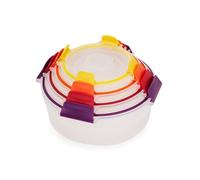 Joseph Joseph Nest Lock Set Contenitori Rotondi per Alimenti 4 Pezzi, Salvaspazio, Coperchi Ermetici, Senza BPA, Varie Taglie
