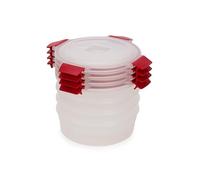 Joseph Joseph Nest Lock Set Contenitori Rotondi per Alimenti 4 Pezzi, Salvaspazio, Coperchi Ermetici, Senza BPA, 1L