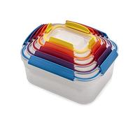 Joseph Joseph Nest Lock - Set di contenitori in plastica per alimenti, con coperchi ermetici chiudibili, 10 pezzi, multicolore