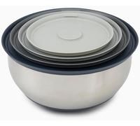 Joseph Joseph Prep&Store- Ciotole per nidi di miscelazione in acciaio inossidabile con coperchio, set di contenitori per ciotole in metallo, acciaio inossidabile