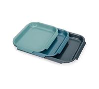 Joseph Joseph Nest™ Set di 3 Teglie Antiaderenti, Acciaio al Carbonio, Maniglie Facili da Impugnare, Impilabile, Salvaspazio, Garanzia 10 Anni