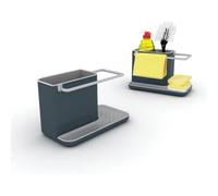 Joseph Joseph - Organizer per lavello da cucina con portaspugna e portasalviette, accessori da cucina, grigio, medio