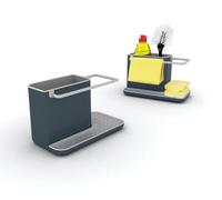 Joseph Joseph - Organizer per lavello da cucina con portaspugna e portasalviette, accessori da cucina, grigio, medio
