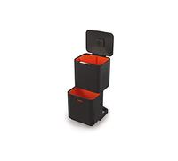 Joseph Joseph Pattumiera da cucina Totem Max da 60 litri, per raccolta differenziata e riciclaggio, colore nero