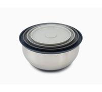 Joseph Joseph Prep&Store- Ciotole per nidi di miscelazione in acciaio inossidabile con coperchio, set di contenitori per ciotole in metallo, acciaio inossidabile