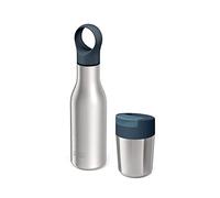 Joseph Joseph Refill Reuse Repeat - Set di 2 Tazze e Bottiglie da Viaggio, Acciaio Inossidabile, tazza da Caffè Riutilizzabile e Bottiglia Termica Isolante, 500 ml + 340 ml