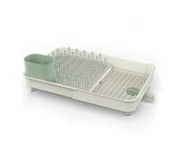Joseph Joseph Scolapiatti estensibile, espandibile, con portaposate rimovibile e beccuccio girevole, bianco/verde salvia