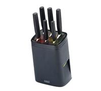 Joseph Joseph Set 6 Coltelli con Ceppo Lock Block, Acciaio inossidabile, Nero