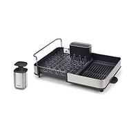 Joseph Joseph Set di 2 pezzi per l'organizzazione del lavello - Scolapiatti e pompa per sapone ricaricabile, acciaio inox