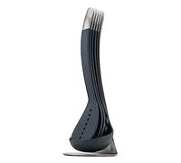 Joseph Joseph Set di 5 utensili Nest con supporto magnetico, organizzazione della cucina compatta, lavabile in lavastoviglie, nero/acciaio inossidabile