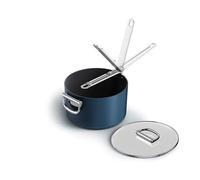 Joseph Joseph Space 23 cm (5,4 qt) pentola antiaderente con manico pieghevole e coperchio, compatibile con l'induzione