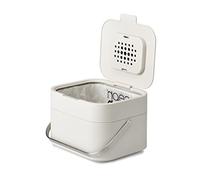Joseph Joseph Intelligent Waste, Stack 4 Kitchen Food Waste Compost Caddy Cestino per il riciclaggio con filtro antiodore, 4 litri / 1 gallone - Pietra
