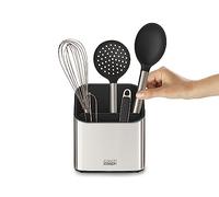 Joseph Joseph Surface - Portautensili in acciaio inossidabile con ampia capacità, piedini antiscivolo e divisori, portautensili e gadget da cucina a prova di impronte digitali - Grigio