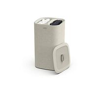Joseph Joseph Tota - Cesto separatore porta biancheria bucato, 60 litri, con coperchio, 2 sacchi rimovibili con manici, Beige