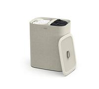 Joseph Joseph Tota - Cesto separatore porta biancheria bucato, 90 litri, con coperchio, 2 sacchi rimovibili con manici, Beige