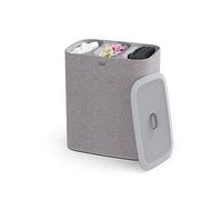 Joseph Joseph Tota - Cesto separatore porta biancheria bucato, 90 litri, con coperchio, 3 sacchi rimovibili con manici, Grigio