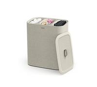 Joseph Joseph Tota - Cesto separatore porta biancheria bucato, 90 litri, con coperchio, 3 sacchi rimovibili con manici, Beige