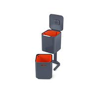 Joseph Joseph Totem Max - Pattumiera da Cucina con coperchio e filtro anti-odore, Bidone per Raccolta Differenziata, Sistema di separazione con 3 scomparti, 40 Litri, Colore Grafite