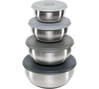 Joseph Joseph Prep&Store- Ciotole per nidi di miscelazione in acciaio inossidabile con coperchio, set di contenitori per ciotole in metallo, acciaio inossidabile