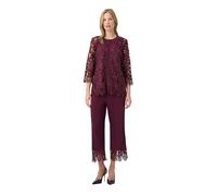Joseph Ribkoff Soprabito Dritto in Pizzo, Colore Bordeaux, Maniche a Tre Quarti, Stile Elegante (IT, Numero, 48, Regular, Regular)