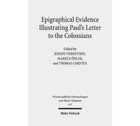 Joseph Verheyde Epigraphical Evidence Illustrating Paul's Let (Copertina rigida)