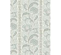 Josephine Munsey Carta da parati Floral Check - Barton Blue and Cotswold White