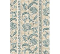 Josephine Munsey Carta da parati Floral Check - Osney Blue and Salt Ridge