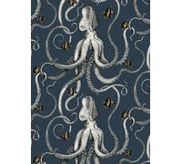 Josephine Munsey Carta da parati Octopoda - Deep Sea Blue
