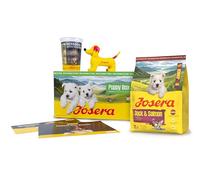 JOSERA Puppy Box Mini Junior Anatra & Salmone (6-TLG.) | Mangime secco di alta qualità | Pacchetto di benvenuto per cuccioli di piccole razze | Dalla 6a settimana | Profilassi del tartaro | Confezione