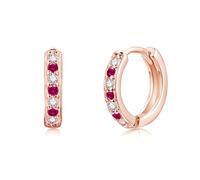 Josfeva Orecchini a cerchio in argento 925 per ragazze, piccoli orecchini a cerchio in argento 925, per dormire, cartilagine, orecchini ipoallergenici con bianco/acquamarina/rosa/fucsia/viola/zaffiro