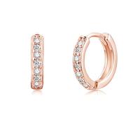 Josfeva Orecchini a cerchio in argento 925 per ragazze, piccoli orecchini a cerchio in argento 925, per dormire, cartilagine, orecchini ipoallergenici con bianco/acquamarina/rosa/fucsia/viola/zaffiro