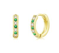 Josfeva Orecchini a cerchio in argento 925 per ragazze, piccoli orecchini a cerchio in argento 925, per dormire, cartilagine, orecchini ipoallergenici con bianco/acquamarina/rosa/fucsia/viola/zaffiro