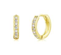 Josfeva Orecchini a cerchio in argento 925 per ragazze, piccoli orecchini a cerchio in argento 925, per dormire, cartilagine, orecchini ipoallergenici con bianco/acquamarina/rosa/fucsia/viola/zaffiro