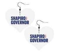 Josh Shapiro For Governor Orecchini in pelle per donna Orecchini pendenti con ciondolo a forma di cuore con gancio Regali per ragazza adulta