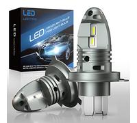 JOSHF Lampadina H4 LED, 80W CSP 18000LM 6500K Lampada Fari Bianchi Auto e Moto, Ricambio Lampadine Alogena, Led H4/HB2/9003 Come Abbaglianti/Anabbaglianti, DC12V (2 lampada)