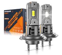 JOSHF Lampadina H7 LED Faro Auto, Con Ventola Silenziosa Anti-Errore CSP CHIPS 26000LM 110W 600% Luminosità 6500K Bianco LED Lampadine H7, Sostituzione Alogena, 1:1 Mini Kit, DC12V (2 lampade)