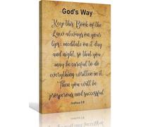 Joshua 1 8 Bible Verse Wall Art Gods Way Christian Scripture Print for Bedroom Kitchen Office Home Decor(Unframed,12x18inch(30x45cm))