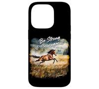 Joshua 1:9 Be Strong & Courageous - Girls Horse Verse Custodia per iPhone 14 Pro