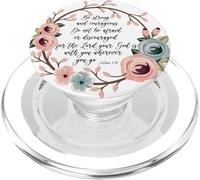 Joshua 1 9 Christian Bible Versetto Rosa Blu Scrittura Citazione PopSockets PopGrip per MagSafe