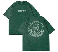 Josiah Queen Mt Zion Merch t-shirt in cotone lavato t-shirt unisex manica corta casual girocollo t-shirt, Verde, XXL