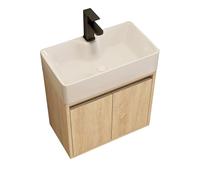 JOSIAHCQ Mobile Bagno con Lavabo Lavandino Bagno con Mobiletto Sospeso per Piccoli Spazi(Small)