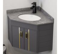 JOSIAHCQ Mobile Bagno Sospeso con Lavabo da Appoggio,Lavandino Bagno con Mobiletto,Lavabo Bagno Angolare con Mobile,Arredo Bagno Completo, Lavandino per Il Lavaggio igienico delle Mani (Color : Gray)