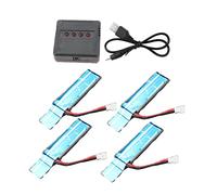 Joskeijky 4 x 3,7 V, 520 mAh, 30 C, batteria agli di litio con caricatore USB per XK K110 K110S V930 V977 RC Elicottero Ricambi