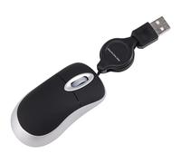 Joskeijky Mini Mouse cablato USB retrattile Piccolo Mouse Piccolo 1600 DPI Mouse da Viaggio Compatti Ottici per 98.2000 XP Vista Ve (nero)
