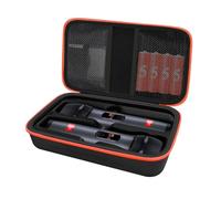 JOSMAX Wireless Microphone Case Compatible with JBL Wireless Two Microphone System, Portable Handheld Dual Mic Travel Storage Bag for Singing or Karaoke for Receivers, Adapters, AA Batteries - Black