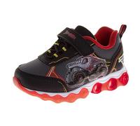 Josmo Scarpe per bambini Monster Jam Grave Digger con luci a LED Megalodon Monster Truck scarpe per ragazzi El Toro Loco (taglie: 6-10 bambini/11-12 bambini), Grigio e rosso., 23.5 EU